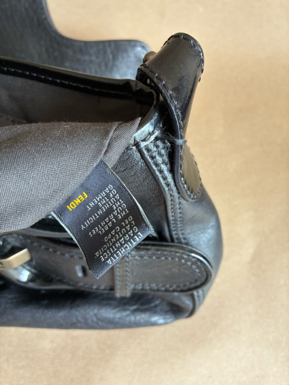 Fendi Pebbled and Patent Small Leather Bag - Picture 6 of 13
